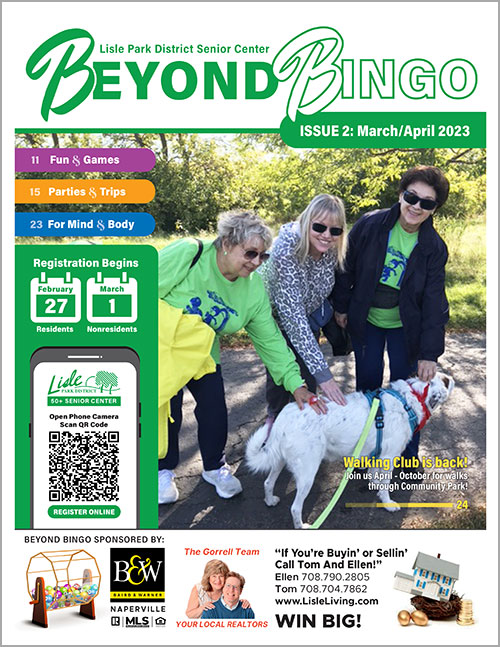 March/April 2023 50+ Beyond Bingo Program Guide Cover
